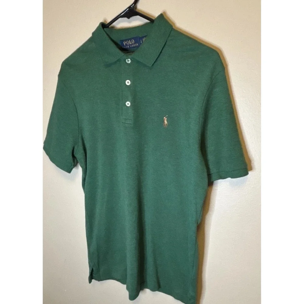 Polo Ralph Lauren Men's Polo Shirt Classic Fit Green Short Sleeve Collared S